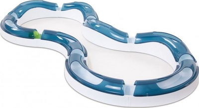 Lodër me pistë për mace Catit Senses Super Roller Circuit, me top që vrapon, plastike, bardh e blu