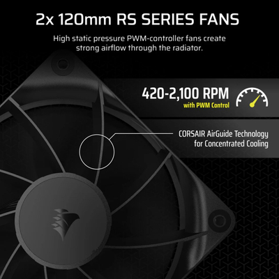 Ftohës procesori CORSAIR NAUTILUS 240 RS, radiator 240 mm, 2 ventilatorë, i zi