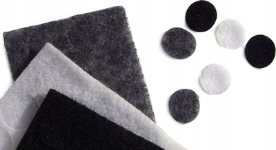 Aksesor për mikrofon lavalier Rycote Undercovers, set me ngjitësa dhe disqe, i bardhë, gri edhe i zi