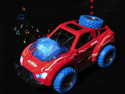 Makine lodër Predator Stunt Car 4x4, me drita e zëra, me friksion, blu