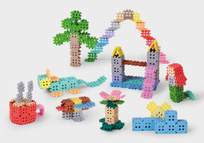 Lodra konstruktore Marioinex Waffle Mini, 300 copë, pastel