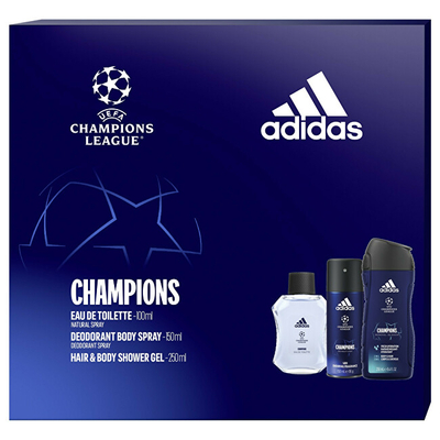 Set Adidas UEFA Champions League Edition - Eau De Toilette 100 ml + xhel dushi 250 ml + deodorant 150 ml