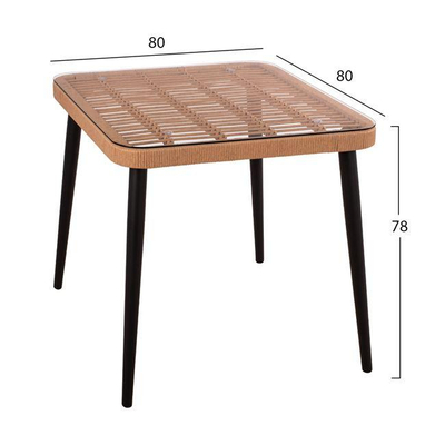 Set tavolinë 3-pjesësh ALLEGRA (HM10485), bezhë/ zezë