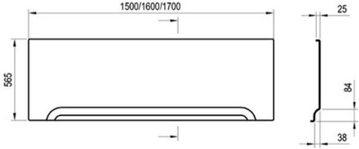 Panel ballor për vaskë Ravak Classic K, 150 cm, akrilik, i bardhë
