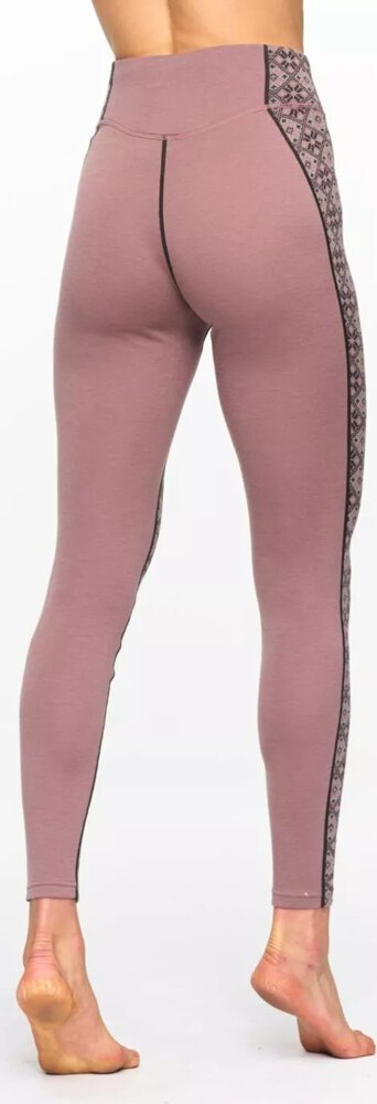 Термо хеланки за жени Kari Traa Rose Light Pant HW, мерино волна, висок струк, розова