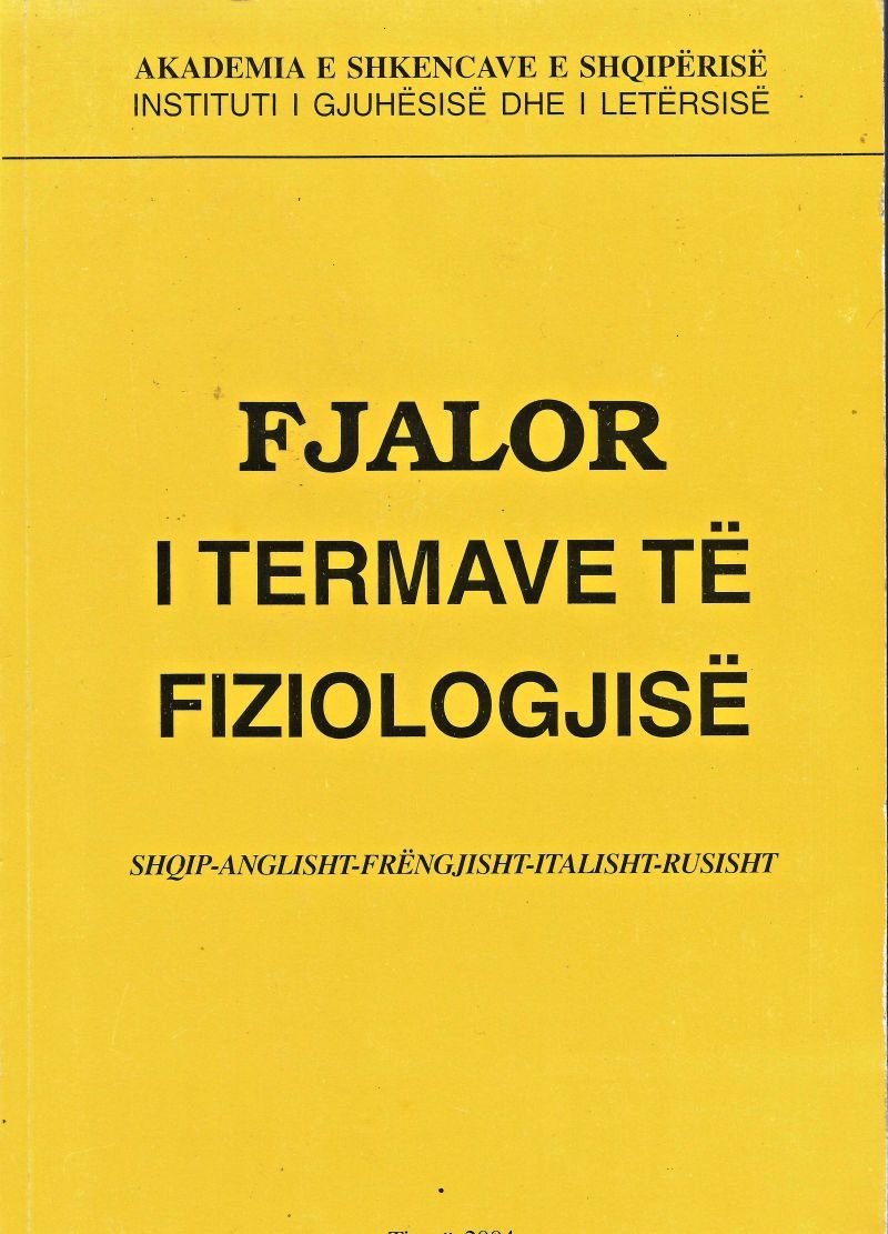 Fjalor I Termave Te Fiziologjise - Grup Autoresh