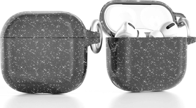 Mbulesë mbrojtëse Hurtel Glitter për AirPods 4, me shkëlqim, e zezë