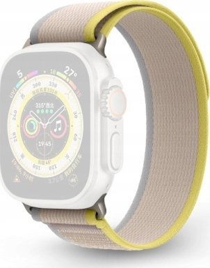 Rrip ore RhinoTech Ultra Wild Trail për Apple Watch, najlon, 42/44/45/49mm, verdhë bezhë
