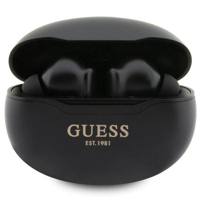 Kufje TWS Guess Classic EST GUTWST50EK, Bluetooth 5.3, me kuti karikimi, të zeza
