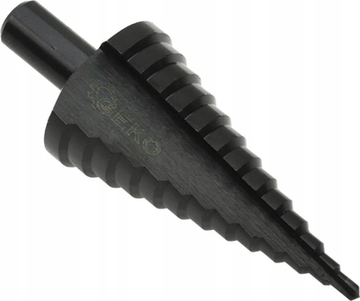 Stërvitje shkallëzuese Geko G38563, HSS TiAlN, 4-39mm, e zezë