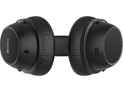Kufje Bluetooth Sandberg ANC FlexMic 126-36, mikrofon i shkëputshëm, pa tela, të zeza