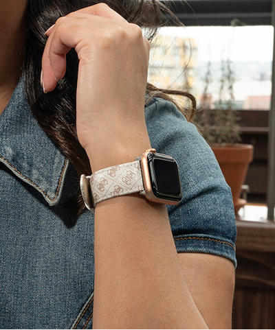 Rrip dore Guess për goca, për Apple Watch (38–41 mm), i bardhë