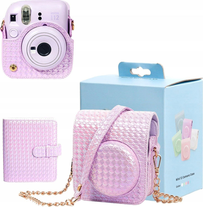 Set aksesorësh LoveInstant për Fujifilm Instax Mini 12, çantë lëkurë ekologjike, album 64 foto, lejla