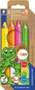 Set lapsash me ngjyra STAEDTLER Noris Junior NEON, 4 copë, me mprehëse