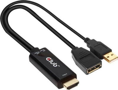 Adapter HDMI në DisplayPort Club3D CAC-1331, aktiv, 4K 60Hz, i zi