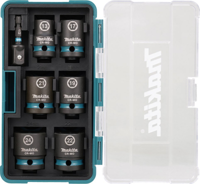 Set çelsash goditës Makita B-65644, 7 copë, 1/2", në kuti plastike