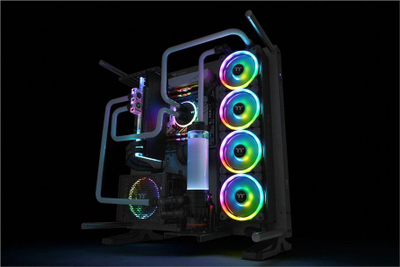 Set ventilatorësh PC Thermaltake Riing Trio 12 RGB Plus, 120mm, 3 copë me hub, të zi