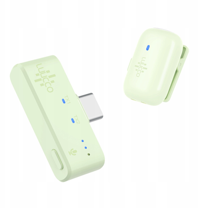 Mikrofon wireless Luucco MiniPods K1, USB C, anulim zhurme, jeshil