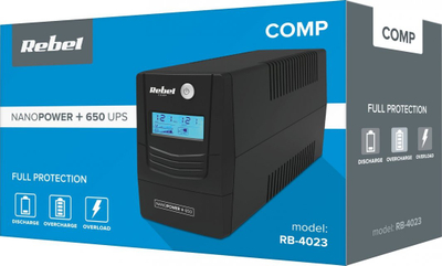 UPS Rebel Nanopower Plus 650, 650VA 360W, LCD USB, i zi