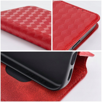 Etui Cubic Book për Samsung Galaxy S26, e kuqe