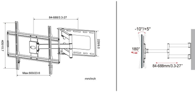 Mbajtëse muri për TV Techly ICA-PLB-23M, 32"-70", deri 45 kg, e zezë