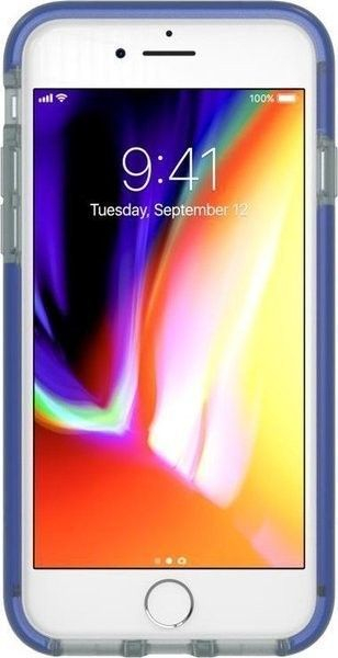 Mbulesë telefoni Adidas Agravic për iPhone 6/6s/7/8/SE, transparente, me kornizë blu