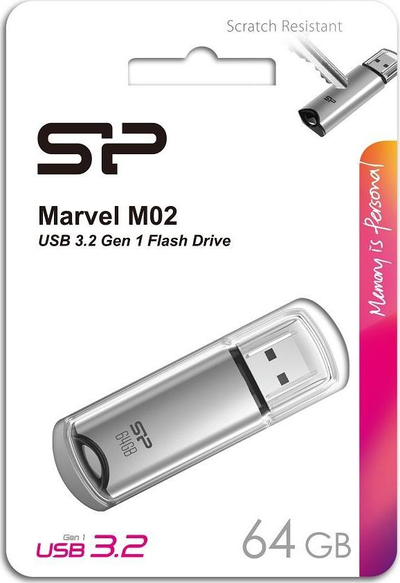 USB Silicon Power Marvel M02, 64GB, USB 3.2, argjendtë