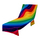 Peshqir karrige plazhi Rainbow, 74x207 cm, shumëngjyrësh