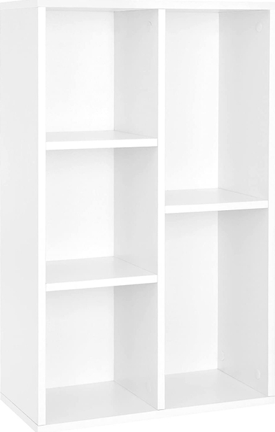 Raft libri VASAGLE prej druri me 5 ndarje, 50 x 24 x 80 cm, i bardhë