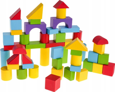 Lodra druri Jouet en Bois Colour Building Blocks, 50 copa, sorter formash, shumëngjyrëshe