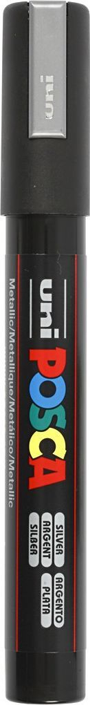 Marker UNI Posca PC 5M, majë 1.8 2.5 mm, argjendi