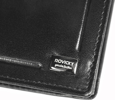 Portofol lëkure për burra Rovicky, vertikal, RFID, i zi