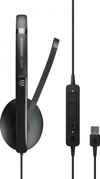 Headset EPOS ADAPT 160 USB II, me kabllo, me mikrofon që heq zhurmat, i zi