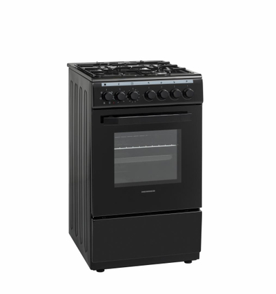 Shporet kombinim gaz elektrik HEINNER HFSC-V60LITGC-BK, 50x60 cm, 4 vatra gazi, i zi