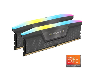 RAM desktop CORSAIR Vengeance RGB 32GB, DDR5 6000MHz, 2x16GB, gri