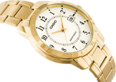 Orë dore Casio MTP-V004G-7B, çelik inox, kuarc, ngjyrë ari