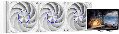 Ftohës uji CPU Krux HydroArc 360, radiator 360mm, ARGB, i bardhë