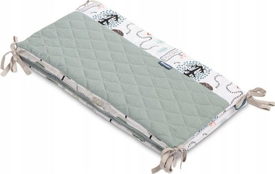 Mbrojtës krevati për bebe Muslin Hedgehogs, 120x60 cm, pambuk, smerald