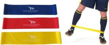 Shirita elastikë fitness Yakimasport 100114, set 3 copë, të verdhë të kuqe blu