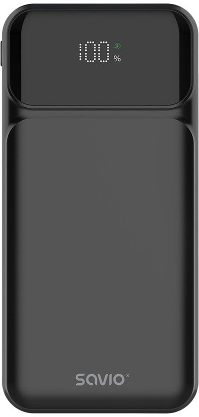 Надворешна батерија Savio BA-08, 10000mAh, 20W, црна