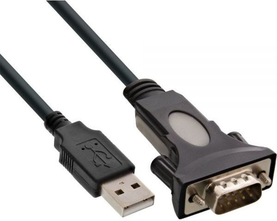 Kabllo USB InLine USB A në RS 232, adapter serial, 0.25m, i zi