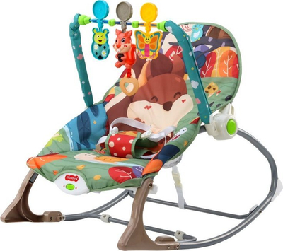 Karrige lëkundëse për bebe Leantoys Rocker 2 në 1, me vibrim, me tinguj, dhelpër