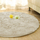 Tepih Shaggy rrumbullak, me push, diametër 150 cm, antirrëshqitës, ngjyrë krem