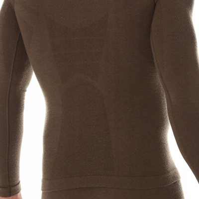 Bluzë termike Brubeck LS14200 Ranger Wool, lesh Merino, për burra, khaki XL
