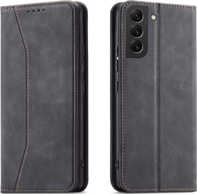Kapak libri për Samsung Galaxy S23 Plus, magnetik, me xhepa për karta, i zi