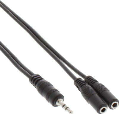 Kabllo audio InLine 99300B, Jack 3.5mm në 2x Jack 3.5mm, 2m, e zezë