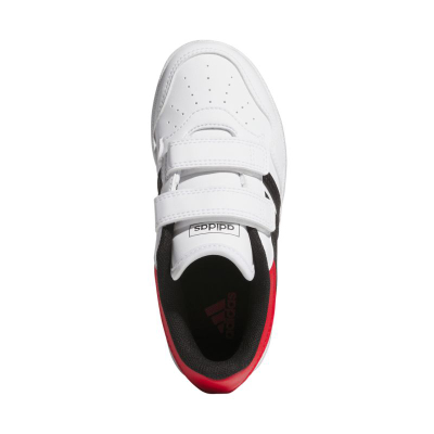 Këpucë për kalamoj Adidas Hoops 4.0 CF C Jr JQ7863, sintetike, me shirit ngjitës, të bardha