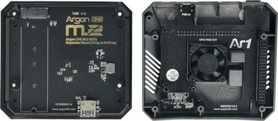 Kuti Argon40 Argon ONE M.2 për Raspberry Pi 4B, me ventilator ftohës, mban SSD M.2, gri