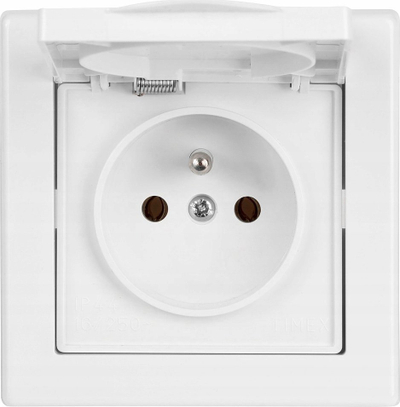 Prizë e brendshme hermetike Jowisz Single, IP44, 16A 250V, e bardhë