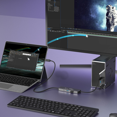 Hub ndarës ekrani J5create JCH462 Wormhole Switch, 2x USB A, 1x USB C 5Gbps, i zi
